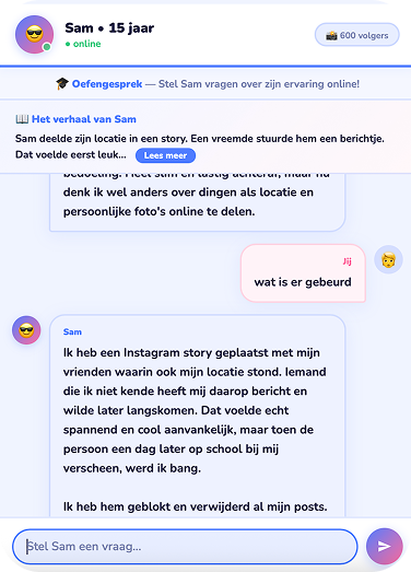 Character AI Bot scherm